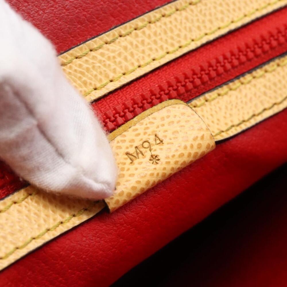 CELINE Hand Bag Leather 2way Yellow Gold Auth bs29816 - Picture 12 of 16